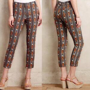 Anthropologie Cartonnier Slim Fit Fish Print Trousers Pants 8T